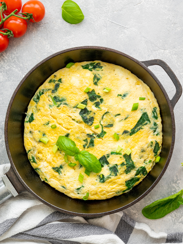 Image of Spinach & Feta Omelette with Flaxseed