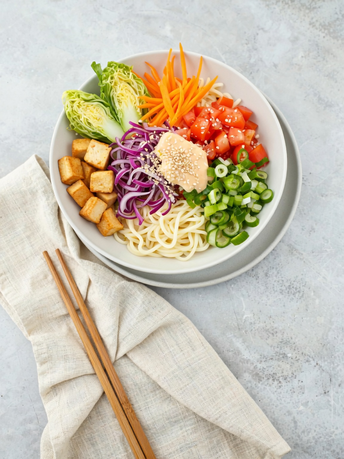 Image of Cold Sesame Noodle Bowl with Tofu