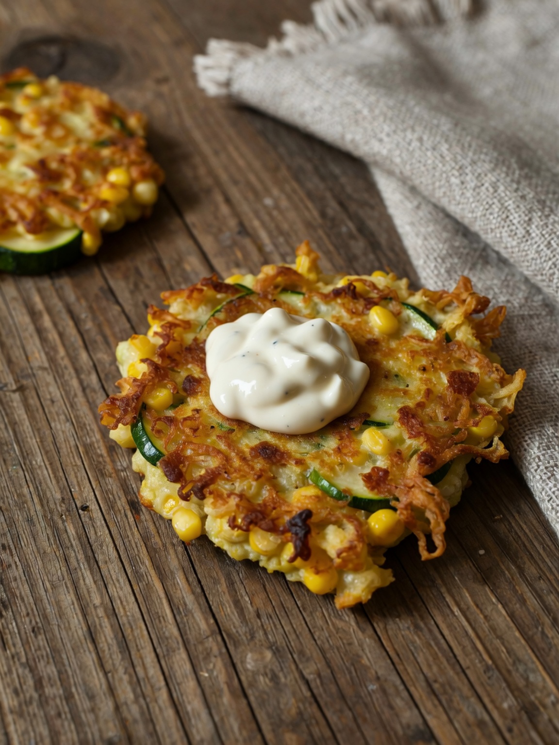 Image of Zucchini & Corn Fritters with Chilli Aioli