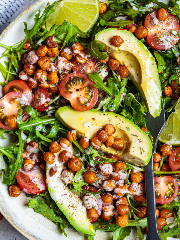 Image of Roasted Chickpea Salad with Avocado & Cherry Tomatoes