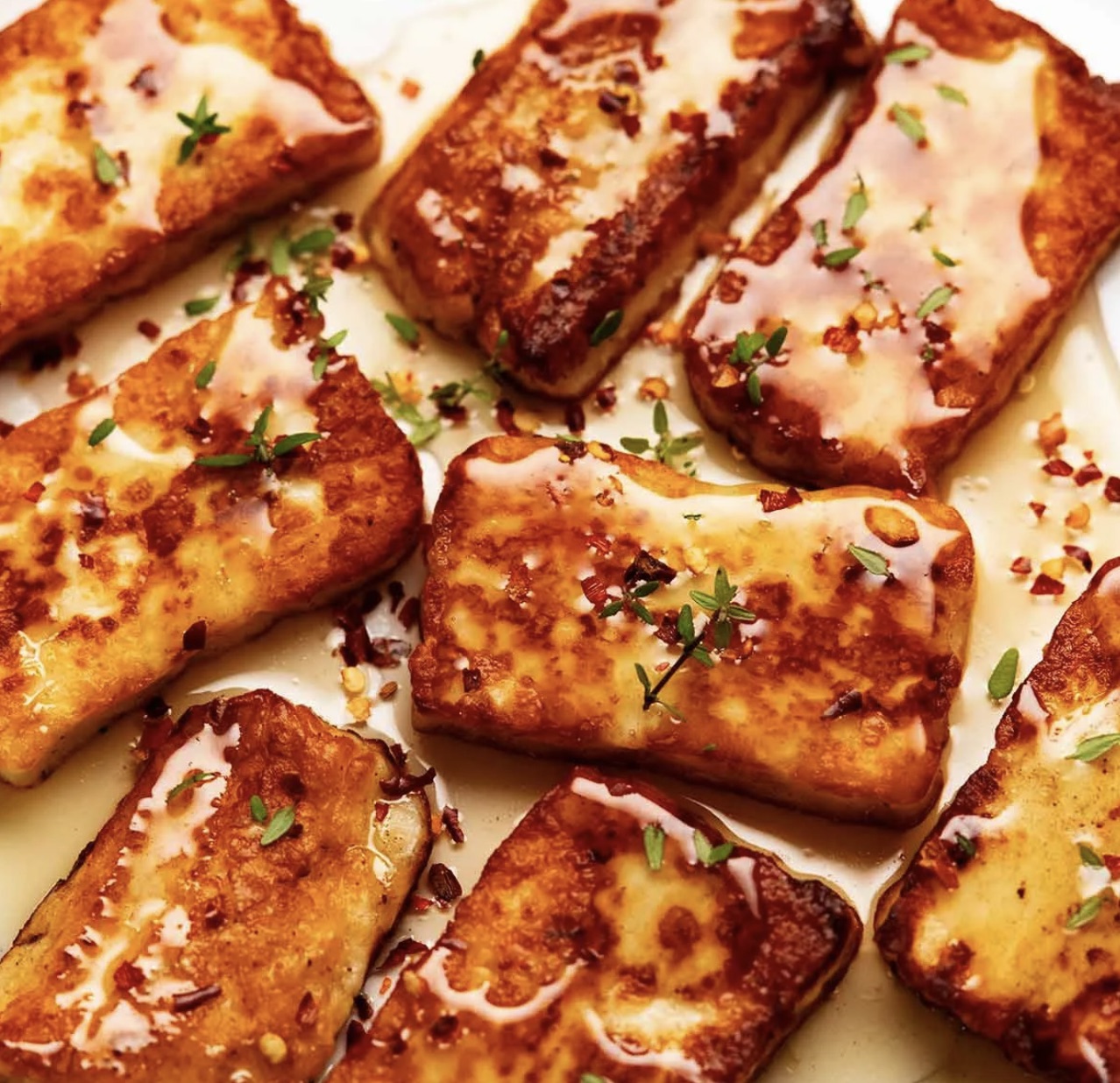 Image of Golden Halloumi with Honey and Thyme
