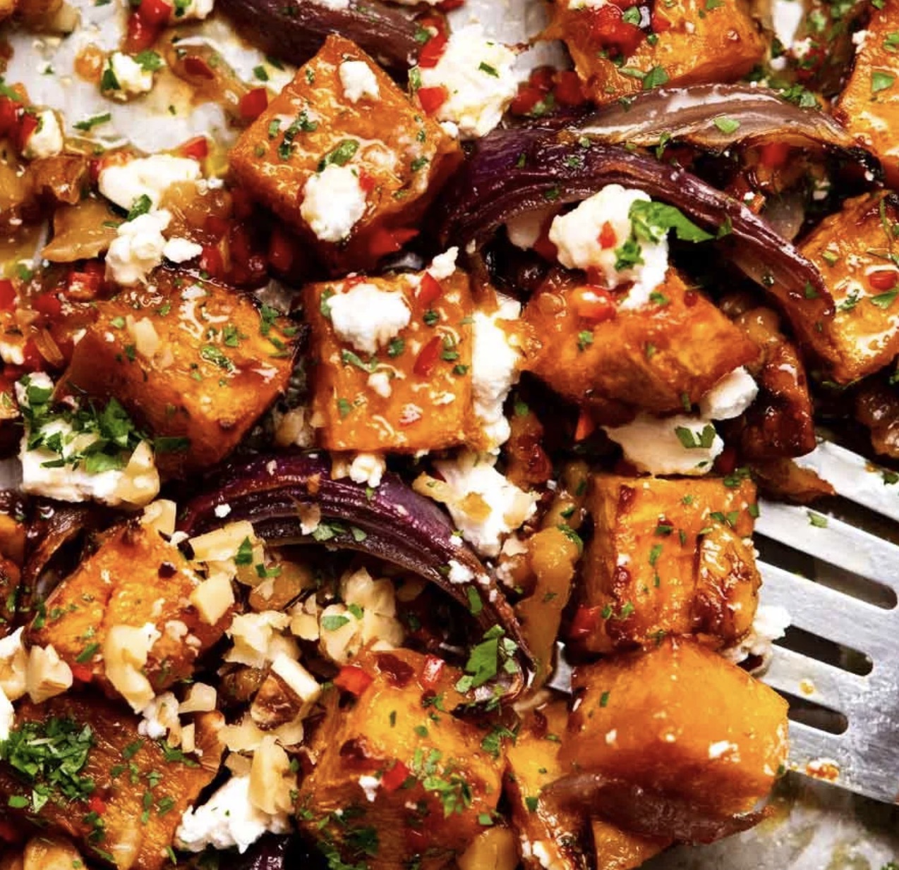Read the Maple Roasted Pumpkin with Chili and Feta recipe now Maple Roasted Pumpkin with Chili and Feta