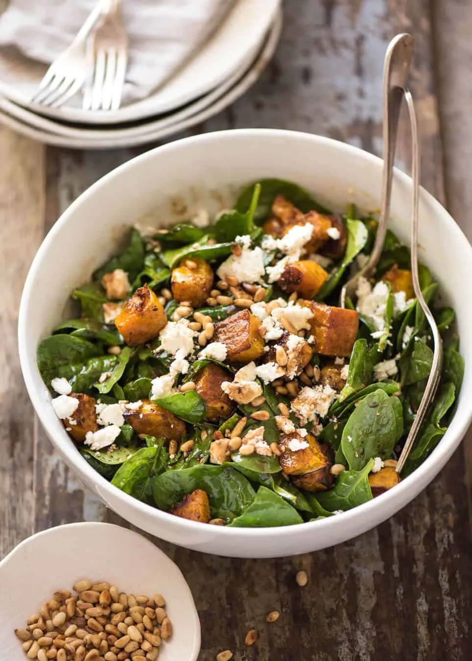 Image of Roast Pumpkin, Spinach and Feta Salad