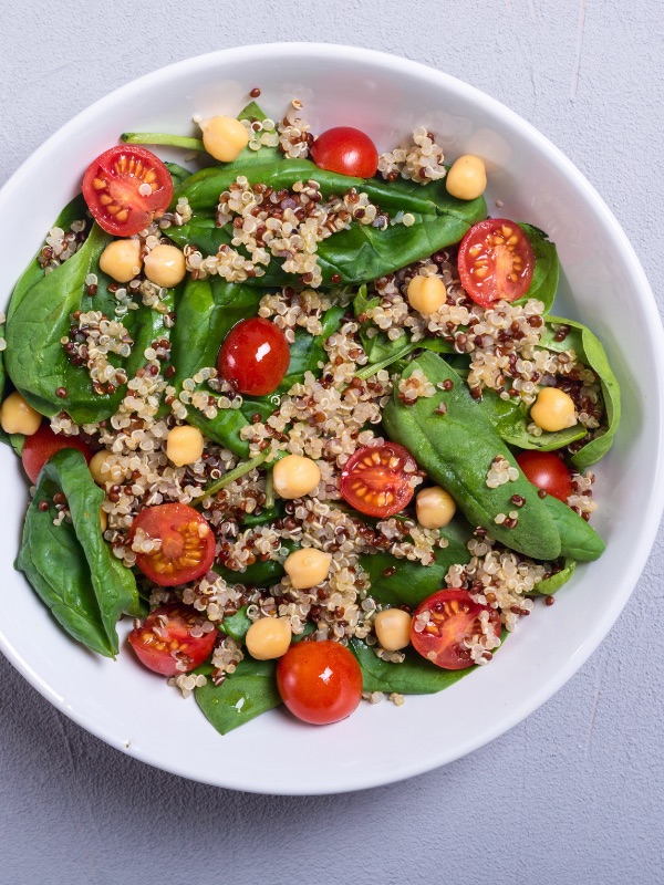 Read the Spinach Chickpea and Quinoa Salad recipe now Spinach Chickpea and Quinoa Salad